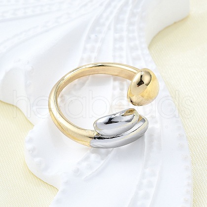 Brass Cuff Rings for Women RJEW-G347-04GP-1