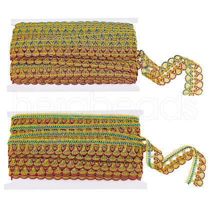 Fingerinspire 2 Cards 2 Styles Metallic Lace Trim OCOR-FG0001-72-1