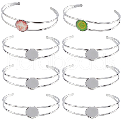 SUNNYCLUE 8Pcs 304 Stainless Steel Bracelets Setting Making MAK-SC0001-28-1