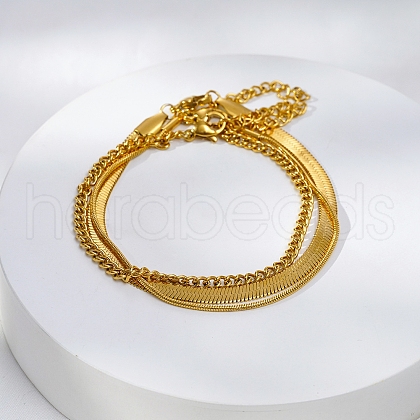 Stylish Stainless Steel Triple-layer Bracelets OB2318-2-1