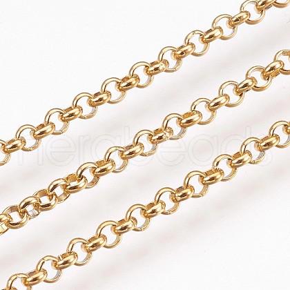 Ion Plating(IP) Handmade 304 Stainless Steel Rolo Chains STAS-P200-24G-1