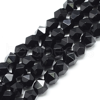 Natural Black Onyx Beads Strands G-S149-02-6mm-1