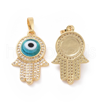 Brass Micro Pave Cubic Zirconia Pendants ZIRC-F136-03G-07-1