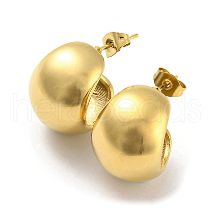 Ion Plating(IP) 304 Stainless Steel Round Stud Earrings EJEW-E288-05G-1