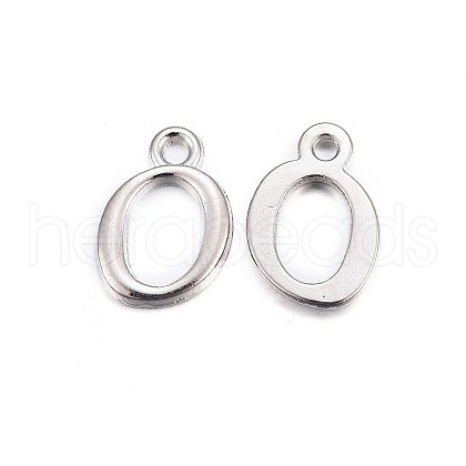 Platinum Plated Alloy Letter Pendants PALLOY-P097-02-O-1