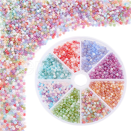   80G 8 Colors Glass Seed Beads GLAA-PH0003-68C-1