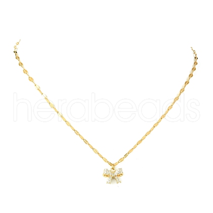 Brass Micro Pave Cubic Zirconia Charms Necklace for Women NJEW-JN04913-1