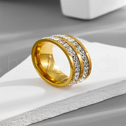 304 Stainless Steel Crystal Rhinestone Finger Rings FS-WG432ED-11-1