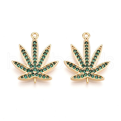 Brass Micro Pave Cubic Zirconia Pendants KK-N262-109C-G-1