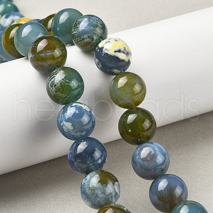 Natural Multi-Color Agate Beads Strands G-A261-B11-14mm-1