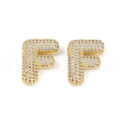 Brass Micro Pave Clear Cubic Zirconia Pendants KK-Z041-01G-F-1