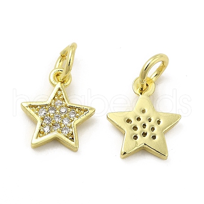 Brass Micro Pave Cubic Zirconia Charms KK-E068-VB248-1
