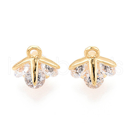 Brass Micro Pave Cubic Zirconia Charms KK-N263-72A-G-1