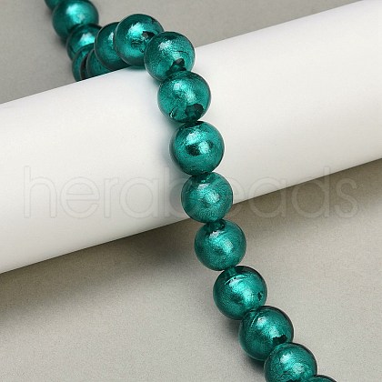 Handmade Silver Foil Glass Beads Strands FOIL-F002-01A-1