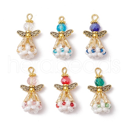 Faceted Glass Pendants PALLOY-MZ00586-1