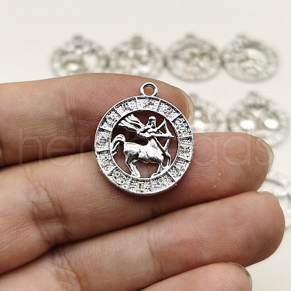 Constellation Themes Alloy Rhinestone Pendants PW-WGDA156-03-1