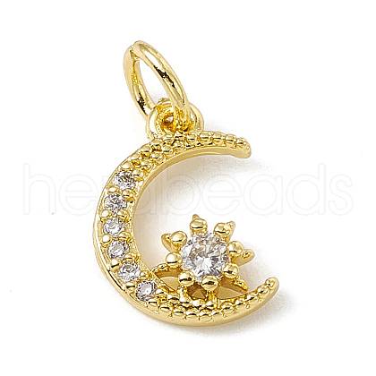 Brass Micro Pave Cubic Zirconia Charms ZIRC-F132-33G-1