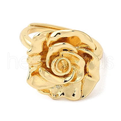 Rack Plating Flower Brass Adjustable Rings RJEW-S413-03G-1