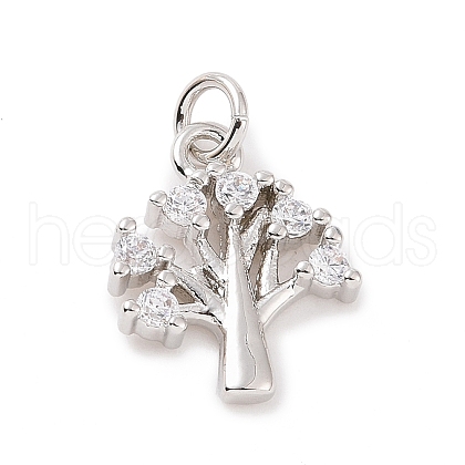 Brass Micro Pave Cubic Zirconia Pendants KK-C012-07P-1