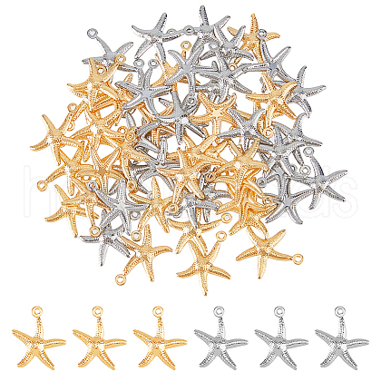 DICOSMETIC 60Pcs 2 Colors 304 Stainless Steel Pendants STAS-DC0016-11-1