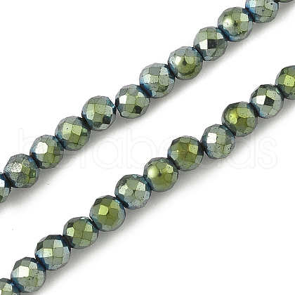 Electroplate Synthetic Magnetic Hematite Beads Strands G-A263-B01-02B-1