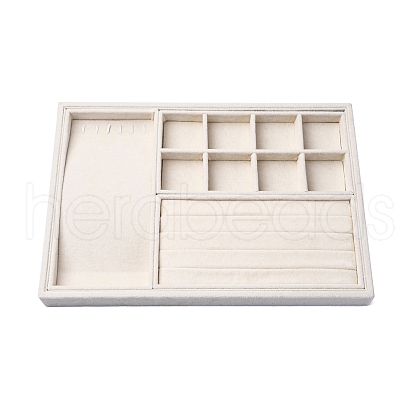 Removable Velvet Jewelry Organizer Display Trays for Earrings Necklaces Rings CON-R030-04D-1