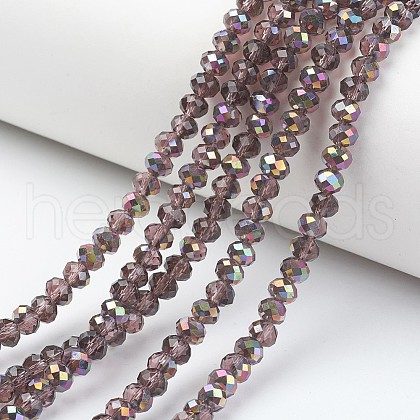 Electroplate Transparent Glass Beads Strands EGLA-A034-T8mm-R03-1