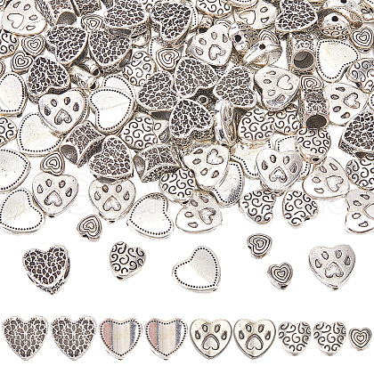 SUNNYCLUE 150pcs 5 Styles Tibetan Style Alloy Beads FIND-SC0011-21-1