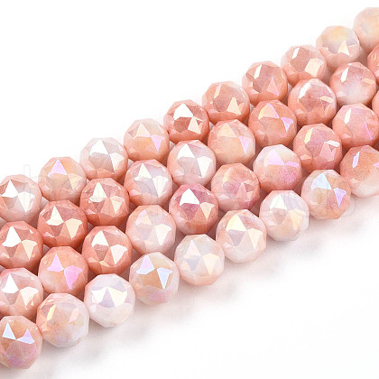 Electroplate Glass Beads Strands GLAA-N010-8mm-08-1