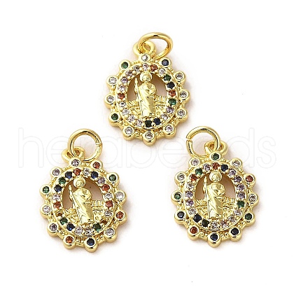 Rack Plating Real 18K Gold Plated Brass Pendants KK-B077-03G-1
