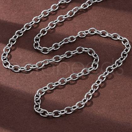201 Stainless Steel Cable Chain Necklaces NJEW-Q013-12A-P-1
