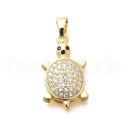 Brass Micro Pave Cubic Zirconia Pendants KK-G519-18G-04-1