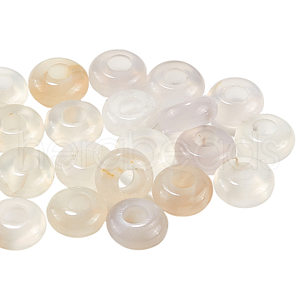 SOFPLATE 30Pcs Natural White Jade European Beads G-SP0001-01A-03-1