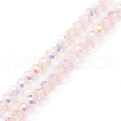Electroplate Transparent Glass Beads Strands EGLA-K015-01A-1