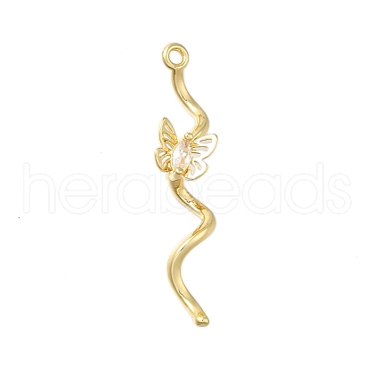 Brass Pave Cubic Zirconia pendants KK-Q048-10G-1