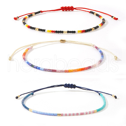 Bohemian Glass Seed Bead Rainbow Friendship Bracelets RZ3396-8-1