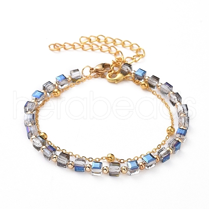 Beaded Bracelets and Chain Bracelets Sets BJEW-JB05009-02-1