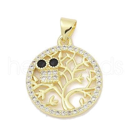 Brass Micro Pave Cubic Zirconia Pendants KK-D317-137G-1