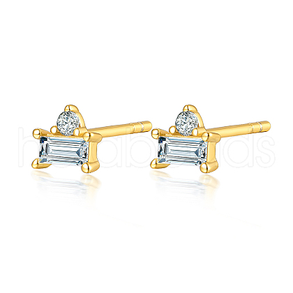 S925 Sterling Silver Rectangle Stud Earrings SC5320-1-1