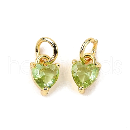Brass Micro Pave Cubic Zirconia Charms KK-P192-08-G10-1