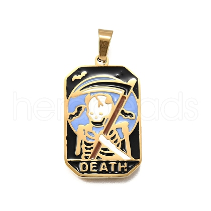 Tarot 304 Stainless Steel Enamel Pendants STAS-M119-09T-G-1