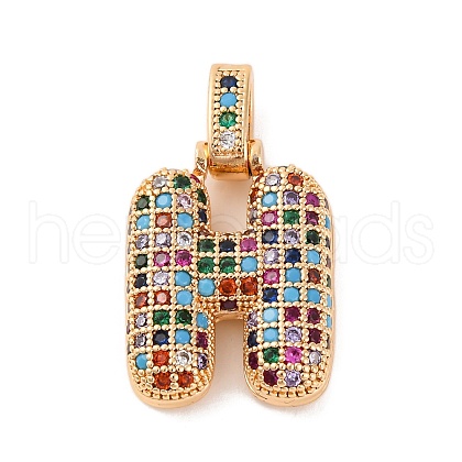 Brass Micro Pave Cubic Zirconia Pendants KK-C076-29H-G02-1