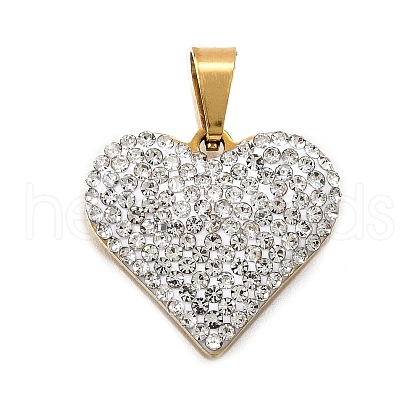 201 Stainless Steel Clay Pendants STAS-R166-02C-G-1