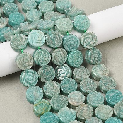 Natural Amazonite Carved Beads Strands G-B134-A01-01-1