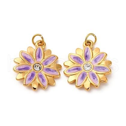 304 Stainless Steel Enamel Pendants STAS-U061-40G-01-1