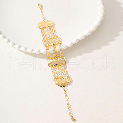 Elegant Brass Rectangle Link Bracelets RU6290-1