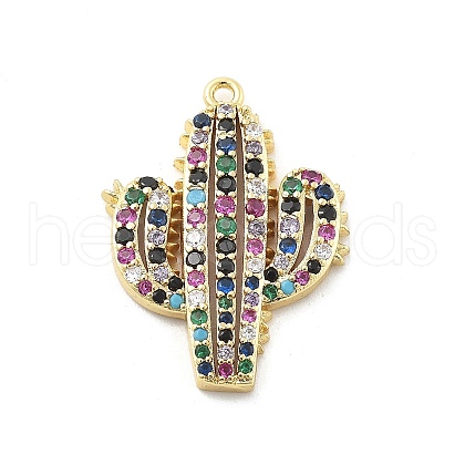Brass Micro Pave Colorful Cubic Zirconia Pendants KK-L228-46G-1