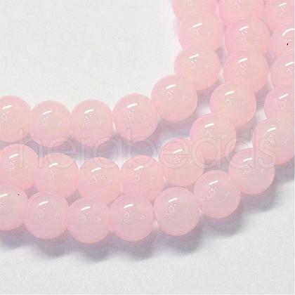 Baking Painted Imitation Jade Glass Round Bead Strands DGLA-Q021-12mm-02-1