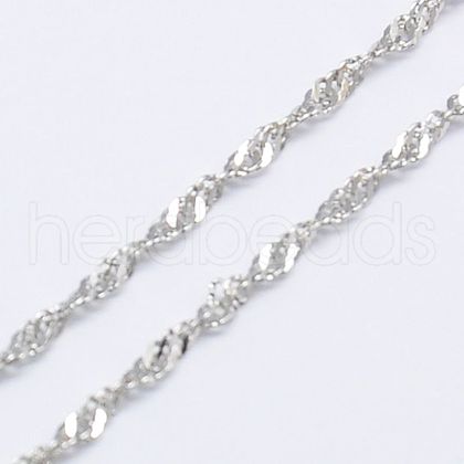 925 Sterling Silver Rope Chains Necklaces STER-E007-2C-1