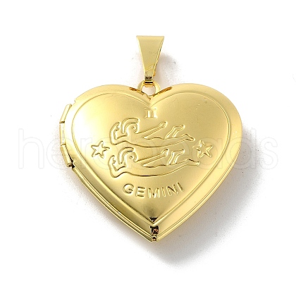 Brass Locket Pendants KK-C092-25G-06-1